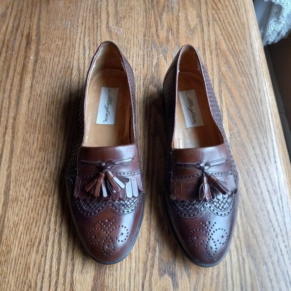 Basketweave Leather Tassel Detail Oxford Wingtip Loafers Sz 8 Academia Artisanal main image 11